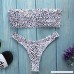 Women's Sexy Two Piece Strapless Leopard Print Bandeau Bikini Set High Cut Swimsuit Bathing Suit White B07MX59C2B